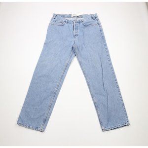 Vintage Gap Mens 35x30 Distressed Original Fit Button Fly Denim Jeans Blue USA